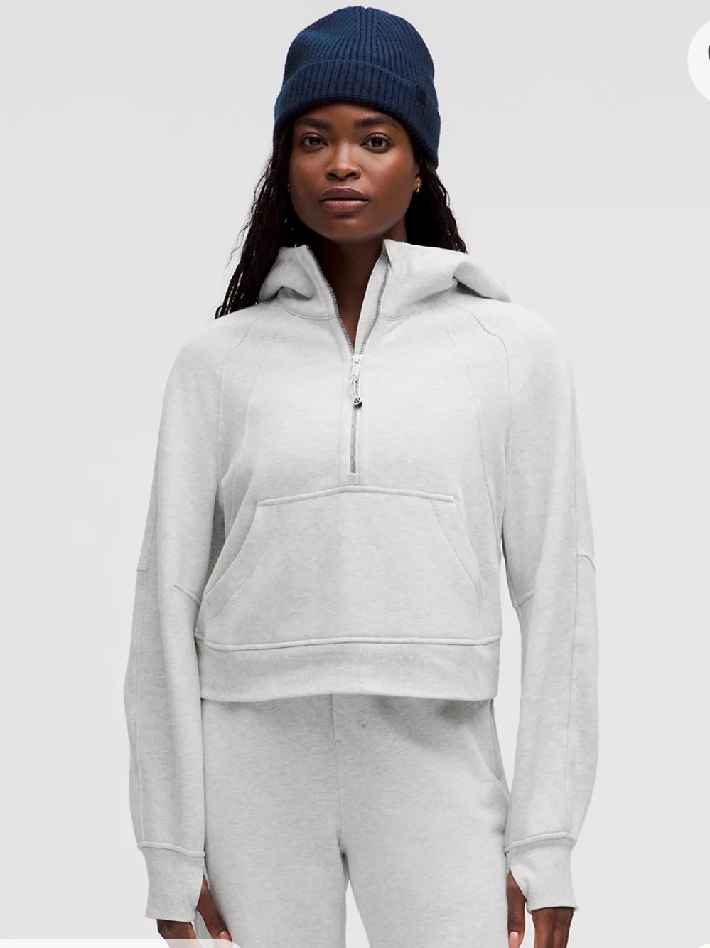 lululemon athletica Light Grey Half-Zip Hoodie